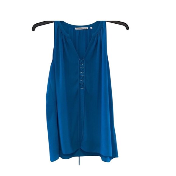 Violet + Claire Womens Sleeveless Blue Blouse Large - Picture 2 of 4